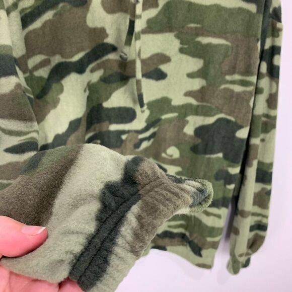 Derek Heart Green Camo Fleece Cowl Neck Sweater - Picture 6 of 8